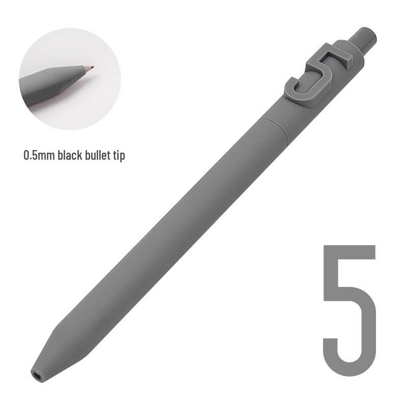 Shuyuan Black Gel Pen - Push-Button, Student Use, Minimalist Design, Candy-Colored Silicone Barrel.