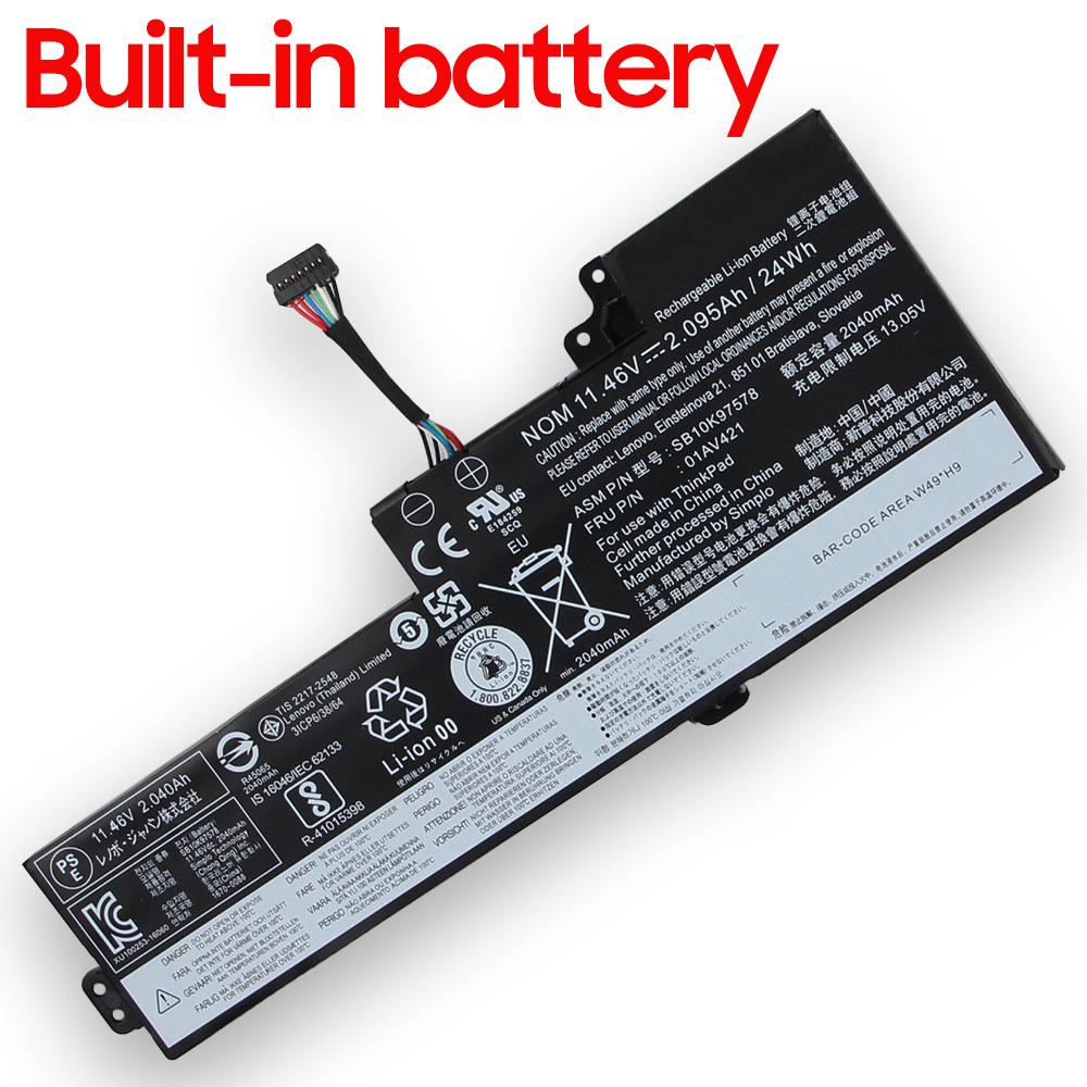 Batería de Litio Recargable Para Lenovo Thinkpad T570 T470 T580 T480 A475 A485 P51 P52S 61+ SB1K97581 Batería de Portátil