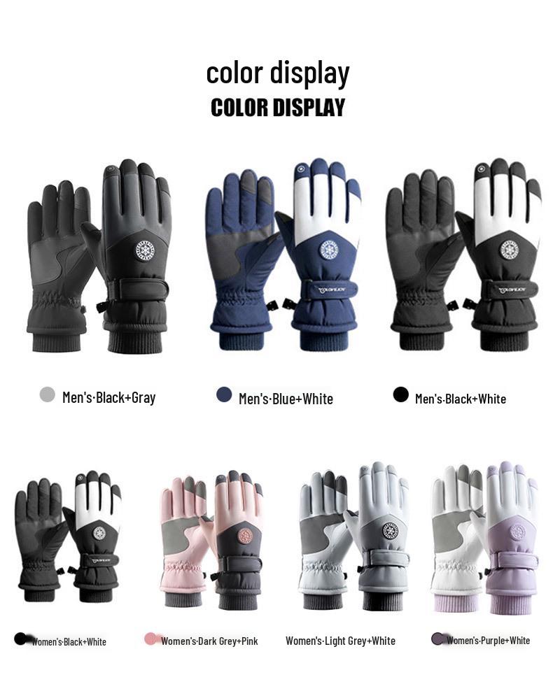 Unisex Winter Ski Gloves: Water-Repellent, Windproof, Thick, Warm, Non-Slip, Touchscreen Compatible, Ideal for Skiing, Cycling, and Driving