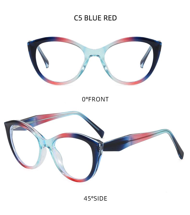 Women's Cat Eye Anti-Blue Light Glasses with Trendy Decoration and Flat Lenses