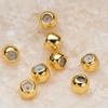 20pcs Gold Plated Brass Stopper Beads with Rubber Inside Rondelle Slider Spacer for DIY Bracelet Necklace Jewelry Making