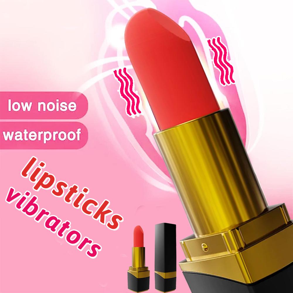 Female Mini Powerful Lipstick Vibrator with 10 Vibration Patterns Hidden Vibratior G-spot Stimulation, Female Adult Toys
