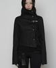 ETRE AU SOMMET Wide High-Neck Side Button Jacket (Black)