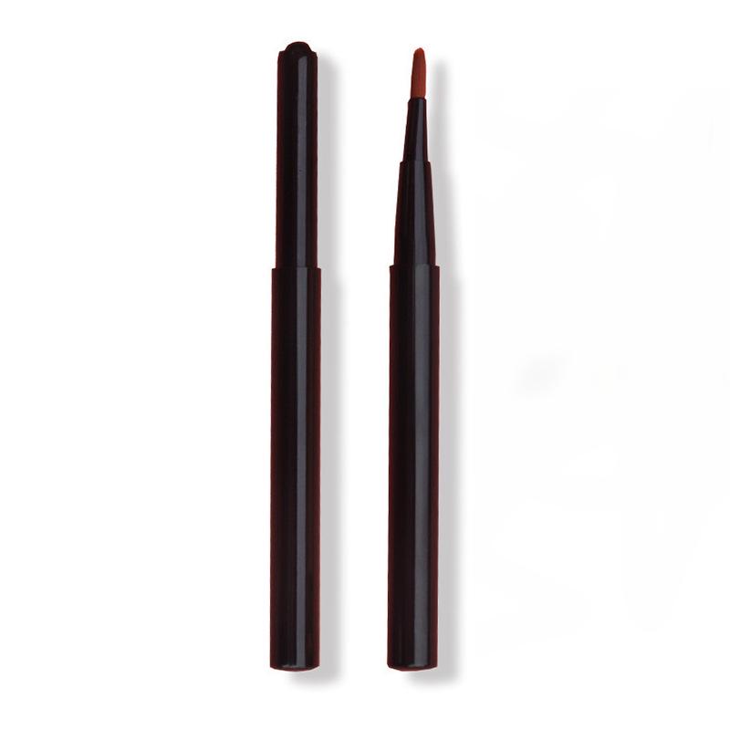 Double-Ended Retractable Lip Brush with Cap - Portable, Colorful Metal Design for Makeup Artists