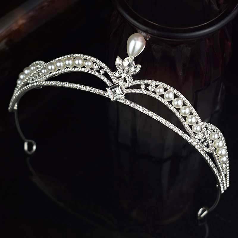 

Модная тиара принцессы, корона на день рождения, жемчужное украшение для волос для свадебного макияжа, выступления