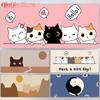 Cat Kawaii Mouse Pad Large Cute Girl Laptop Keyboard Pads Cartoon Lock Edge Wrist Mat