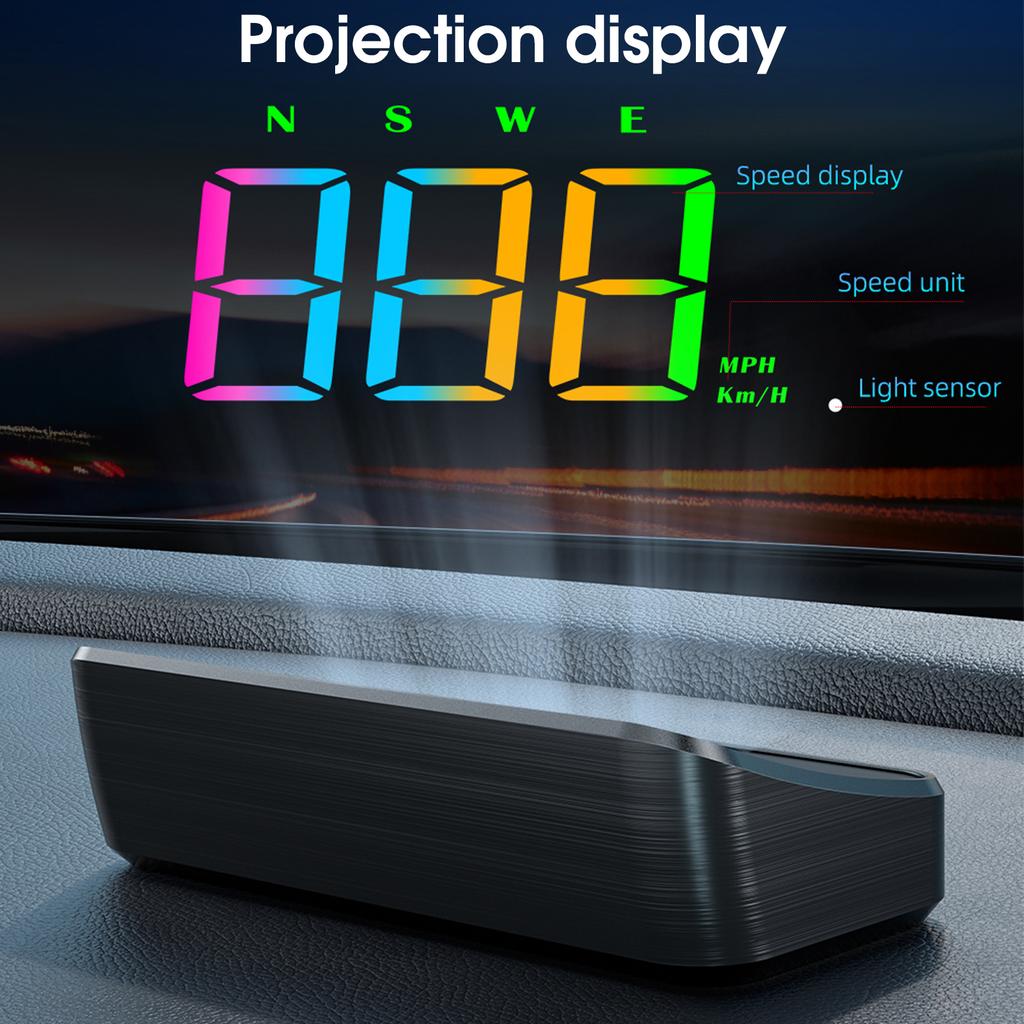 Car HUD Windshield GPS Speedometer Projector System with High Definition Display Over Speed Alert Displays Speed Plug and Play