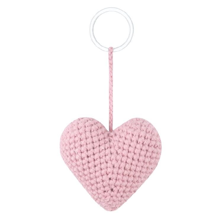 Cotton Loves Heart Crochet Hook Toy Pendant Keychain for Valentines Day Decor