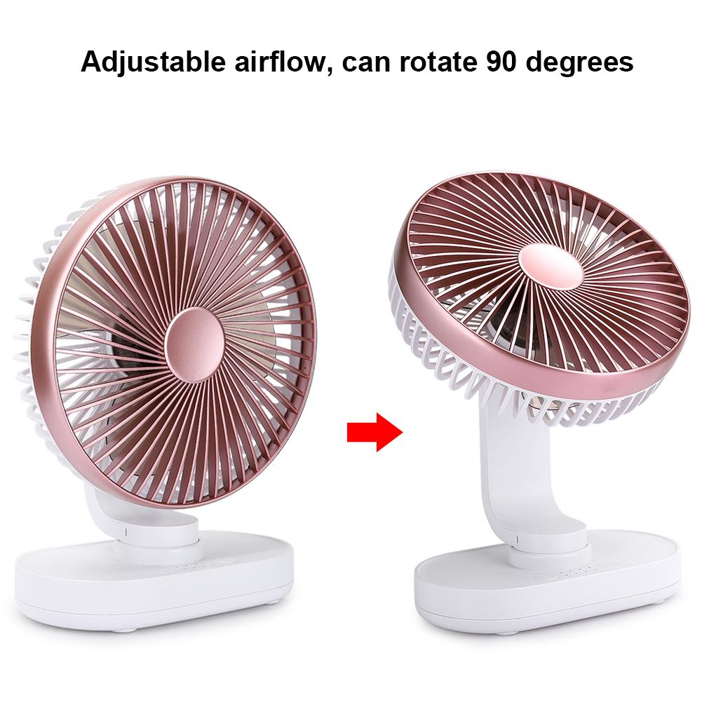USB Desktop Fan 4‑Speed Small Rechargeable Desk Table Shaking Fans