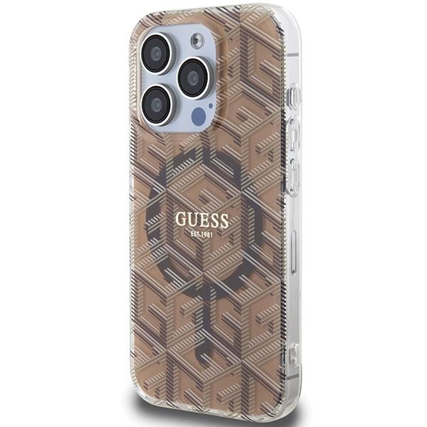 Guess Guhmp15Lhgcustgw Iphone 15 Pro 6.1 Brązowy/Brown Hardcase Iml Gcube Magsafe