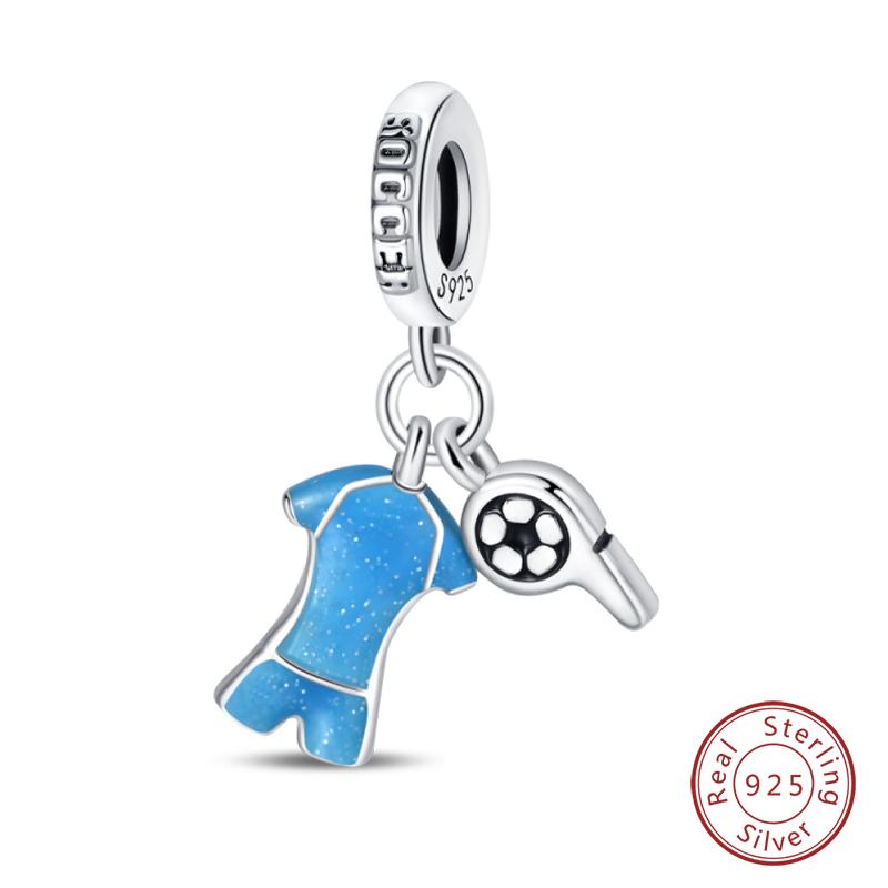 New In Copper Football Baseball Dumbbell Badminton Charms Beads Fit Qikaola Original Bracelet Fine Diy Jewelry Gift