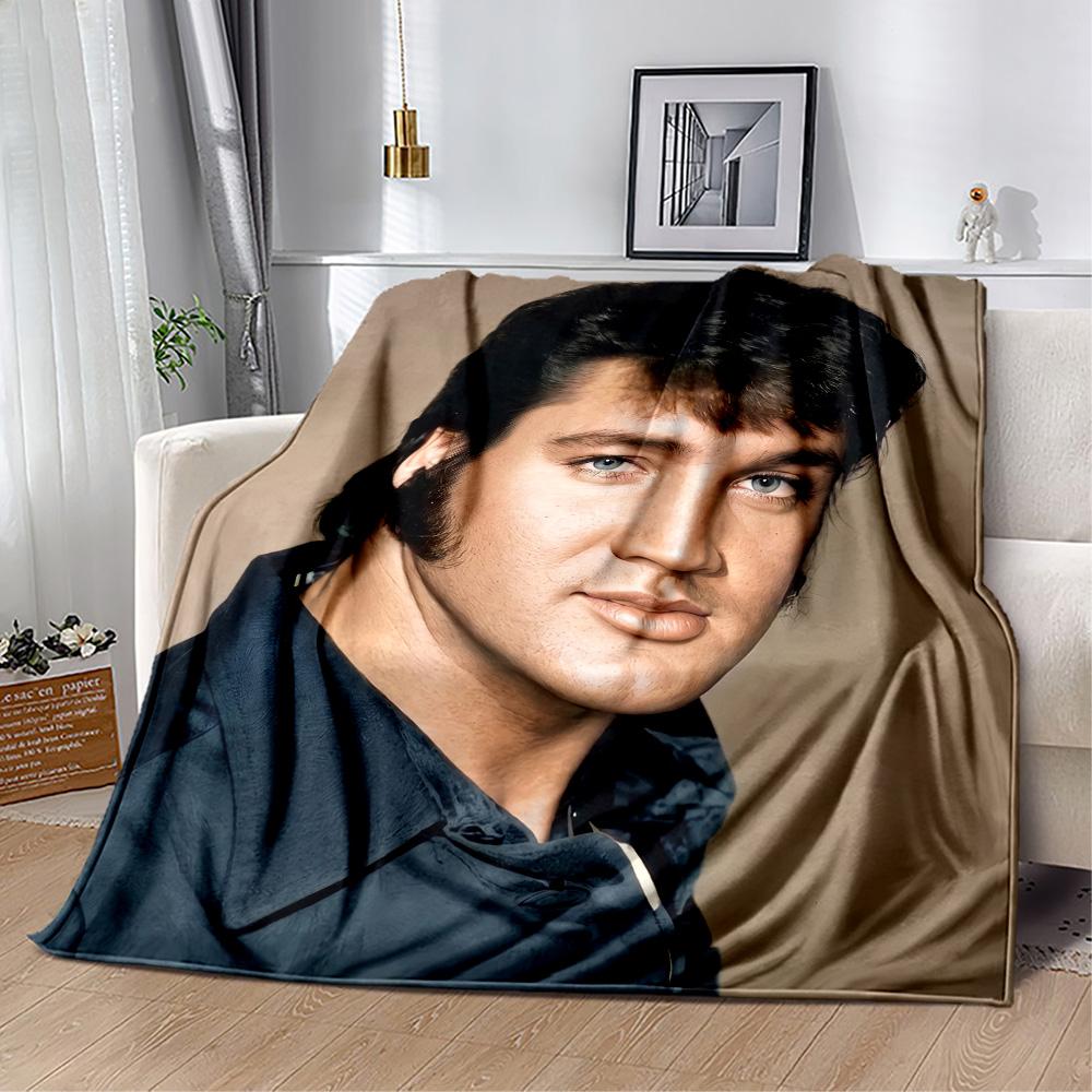 Rock Roll Legend Elvis Blanket Soft Warm Cozy Great for Couch Chair Picnics All-Season Use Playful Design Best Holiday Gift for Friends Family