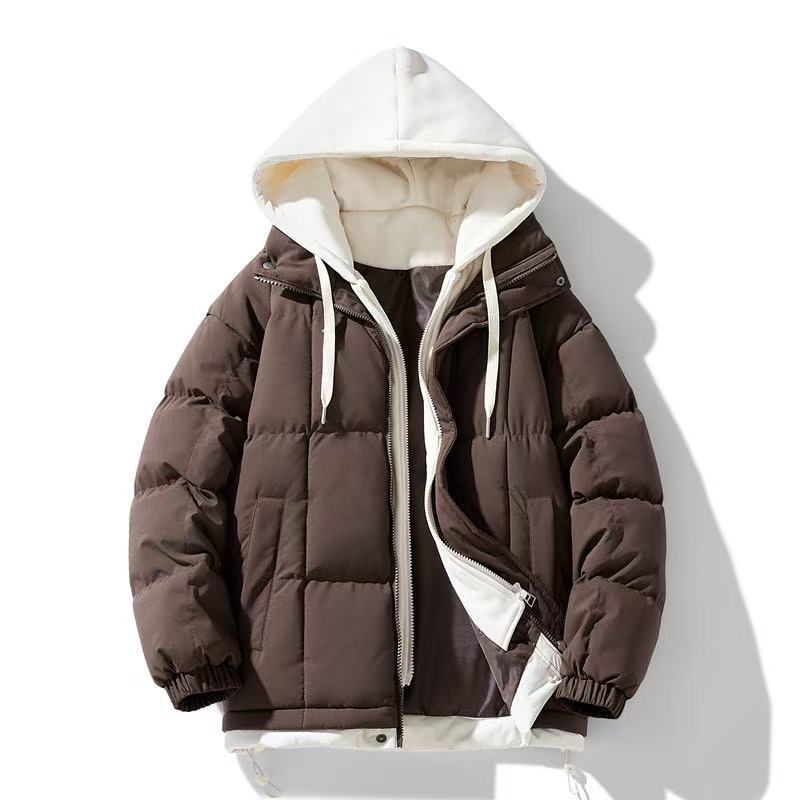 2025 American Fake Two-piece Cotton Jacket for Men and Women In Autumn and Winter Outdoor Windproof Thickened Casual Trend Padded Clothes