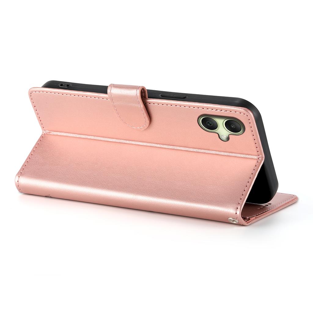 For Samsung Galaxy A06 5G/4G Wallet Case Butterfly Floral Imprint PU Leather Phone Cover with Wrist Strap