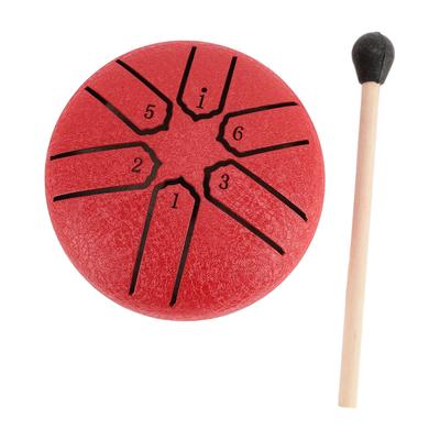 Tamburo a lingua in acciaio da 3 pollici 6 note Mini tamburo senza preoccupazioni per meditazione Guarigione mente-corpo Yoga Percussioni