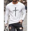 Herren Langarm-T-Shirt mit 3D-Streifendruck, bequem, atmungsaktiv und vielseitiges Herren-Oberteil