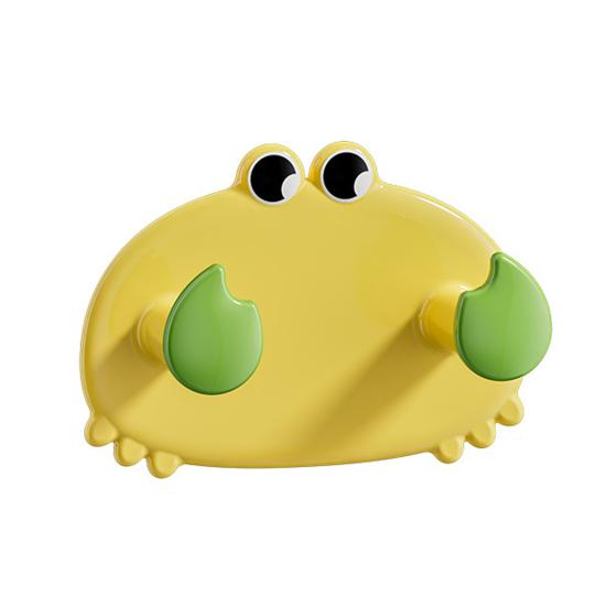 

Вешалка для полотенец в ванной комнате Крючок для хранения Прочный несущий простой монтаж Настенный крючок в форме мультяшного краба жёлтый