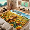 Floral Garden Theme Soft Crystal Velvet Rug Custom Name & Text Print Non Slip Floor Rug for Bedroom Living Room