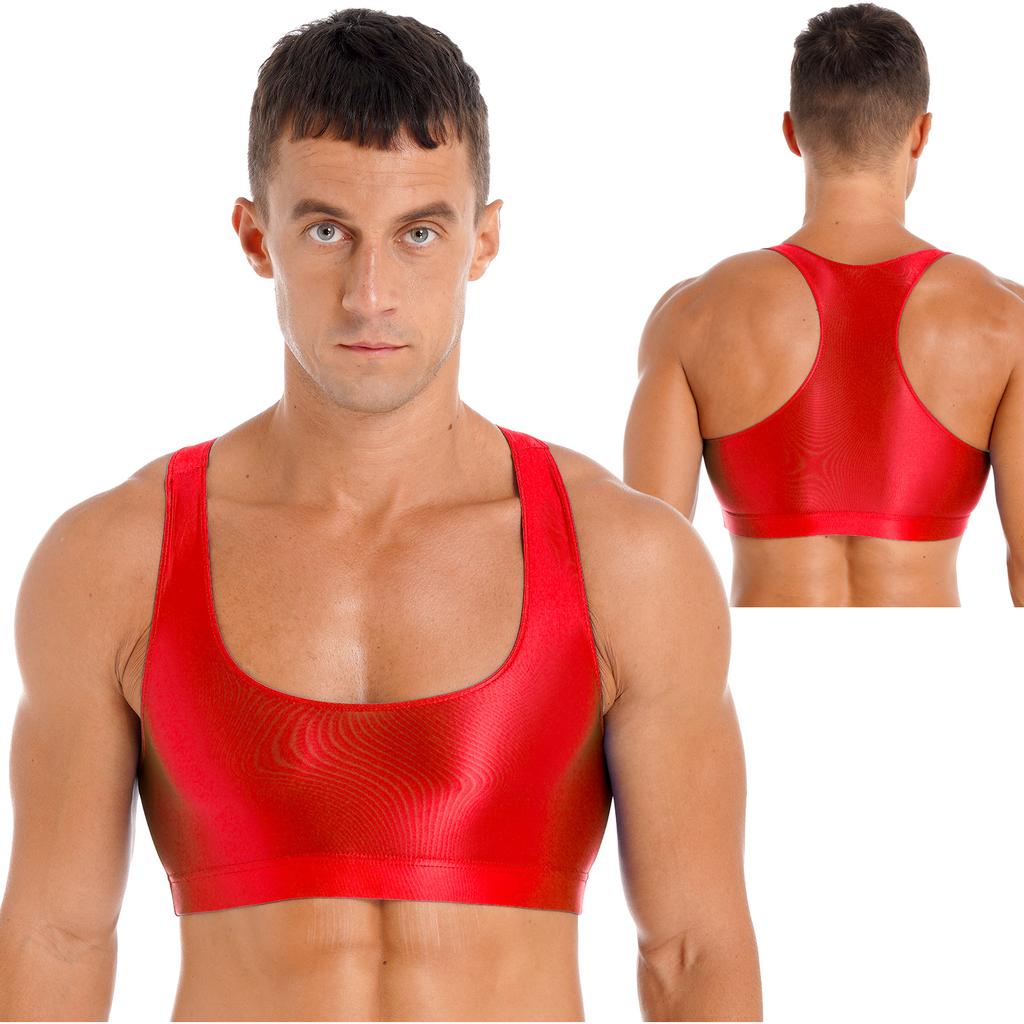 YUFEIDA Heren sport onderhemden visnet crop top mesh doorschijnende gewassen halve tank tops nieuwigheid T-shirts ondershirts voor mannen, Shirts Zwart, L