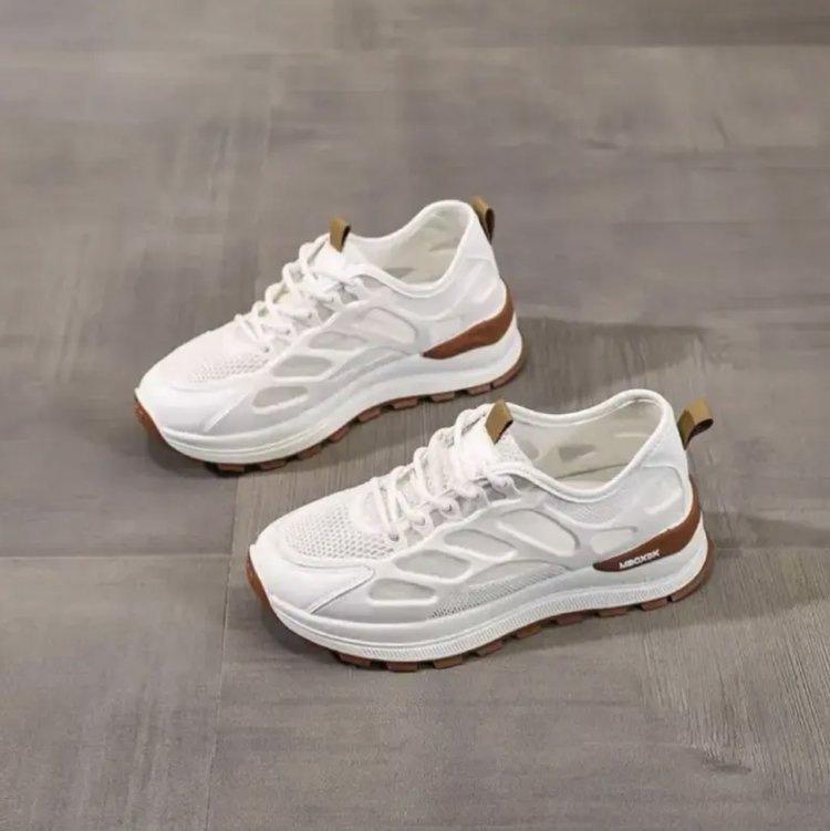 

Popular mesh breathable little white shoes women s summer 2025 popular fashion versatile soft sole non-slip shock-absorbing sports shoes 35