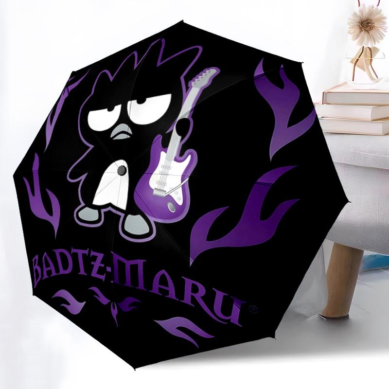 1pc BADTZ-MARU Purple Guitarist Edition Umbrella - Automatic Opening & Closing, Foldable Design, Outdoor, Festival Gift for Fans, Travelers, Everyday