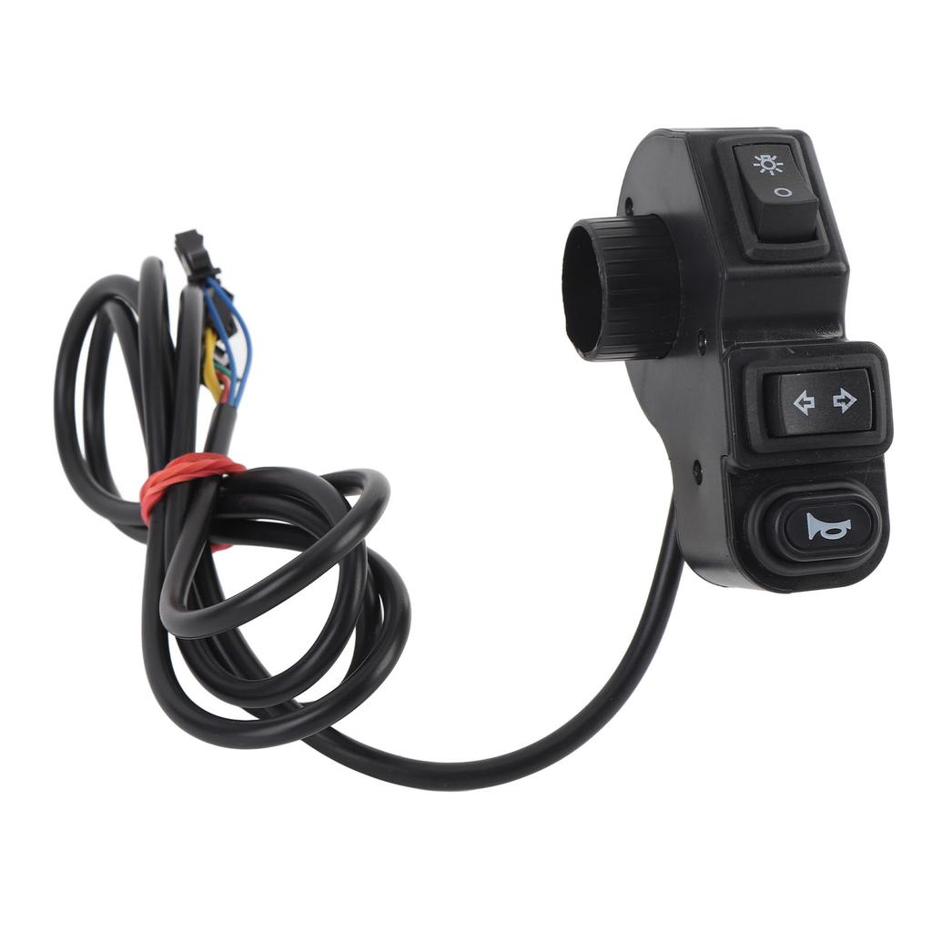 Motorcycle Horn Turn Signal Headlight Switch 4.9ft Cable 3 In 1 Scooter Handlebar Control Switch
