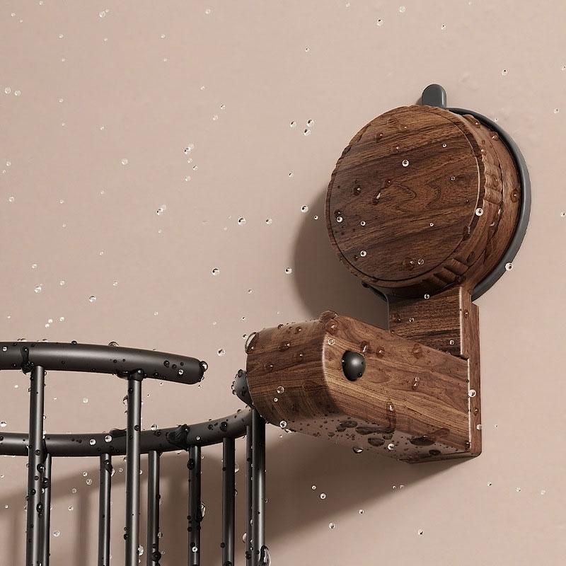 Suction cup walnut toilet bathroom shelf non perforated toilet tissue basket toilet paper holder bathroom  paper holder