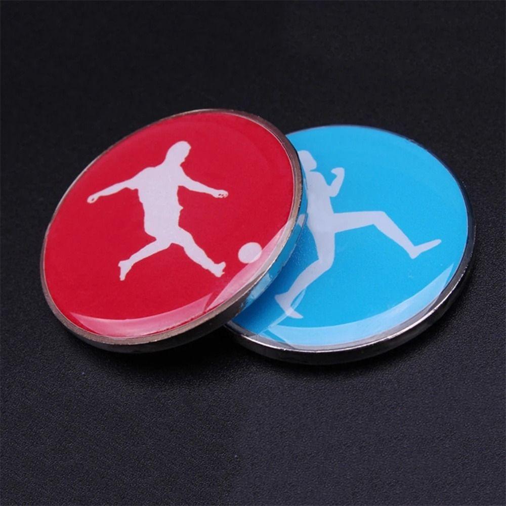 Football Pattern Referee Toss Coin Selected Edges Soccer Flip Coin  Referee Equipment