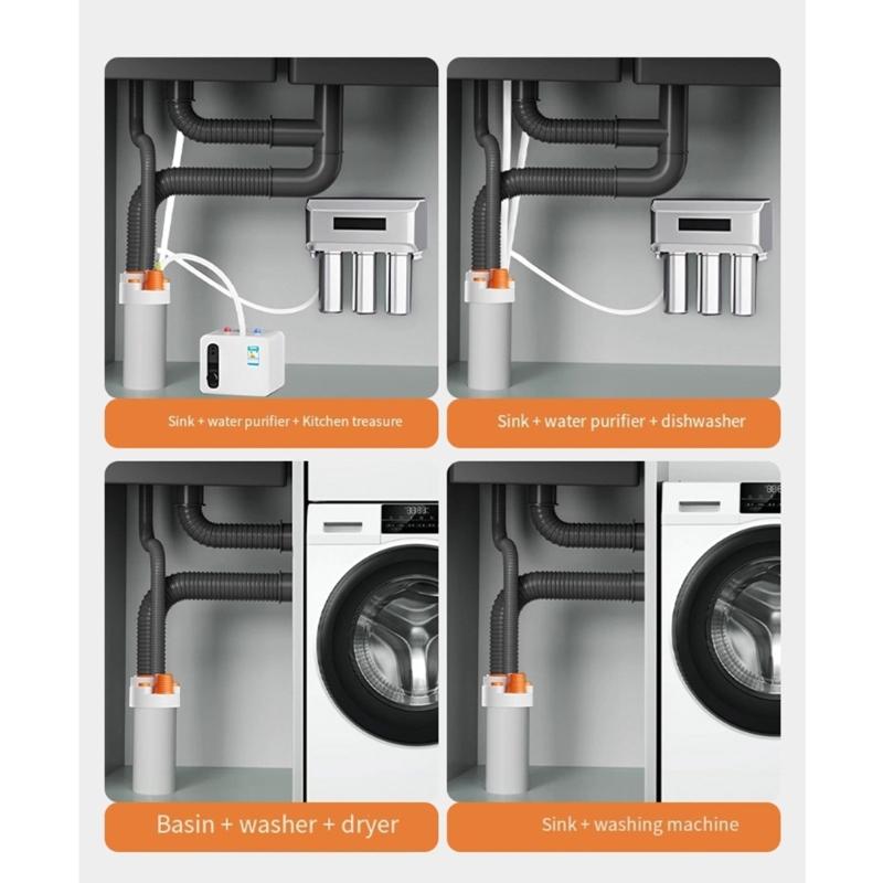 Washing Machine Floor Drain Pipe Tees Pipe Drainpipe Connector Floor Drain Adapter Sewer Elbow Pipe Tees Joint Connector