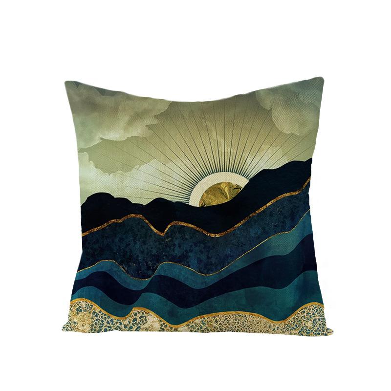 Home Landscape Polyester Pillowcase Home Digital Printing Sofa Cushion Waist Pillowcase