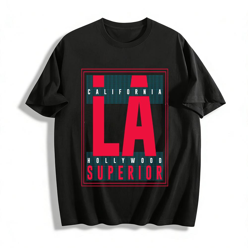 LA California Hollywood Superior Graphic Casual Tee Pure cotton T-shirt XXS