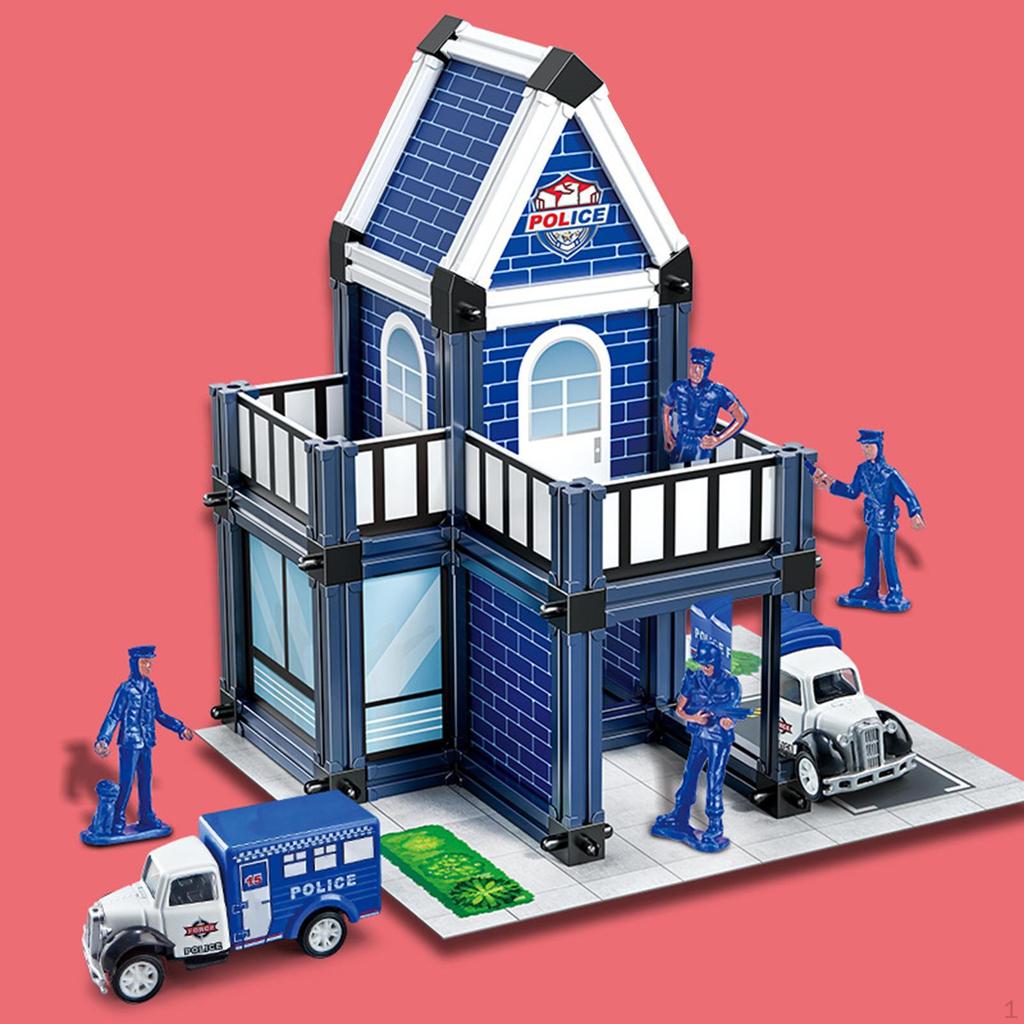 Law Enforcement Building Set Mini Model House DIY Craft Kit for Architectural Making