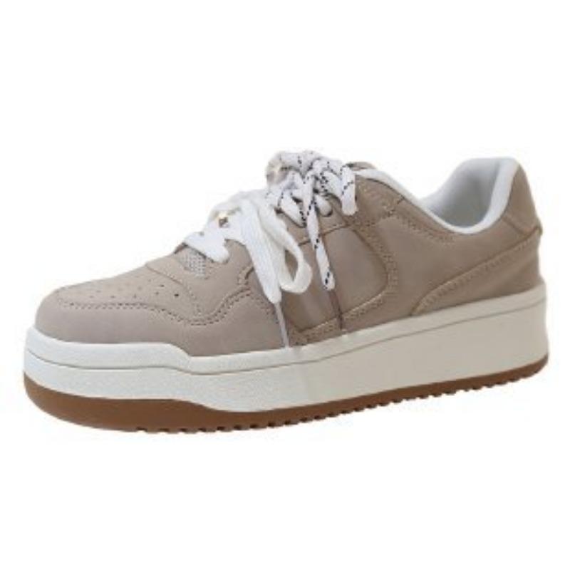 Leather Retro Little White Shoes Color Four Seasons Fashion Mesh Versatile Low Top Thick Baseplate Shoes Women's Shoes
