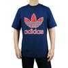 Adidas Originals Trefoil Letter Logo Print Crew Neck Stretch Short Sleeve T-Shirt Men Tops Dark-Blue EC3681
