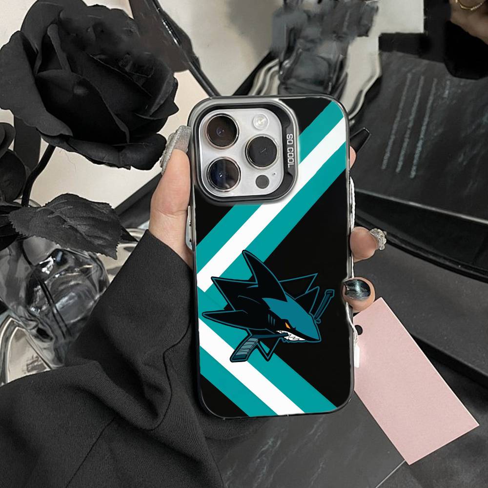 U-San Jose Sharks Phone Case For IPhone 16 17 15 14 12 13 Pro Max Black Color Shockproof Cover