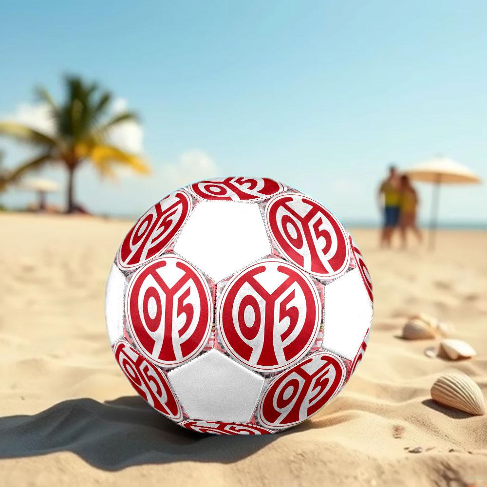 FSV Mainz 05 Size 5 Soccer Ball, Machine-Stitched PVC, Durable & High Bounce, All Ages Fit, Fan Merchandise, Matches & Outdoor Use.