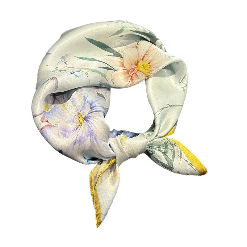 Women Silk Scarf 100% Mulberry Silk Square Scarves Wrap Kerchief Fashion Luxury High Quality Headband Hijab Kerchief Hairband