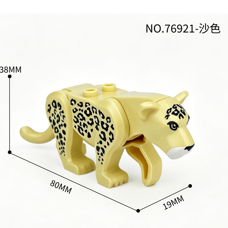 MOC Zoo Animals Building Blocks African Elephant Camel Deer Wolf Crocodile Tiger Lion Sheep Warhorse Mini Brick Kid Toy Gift S06