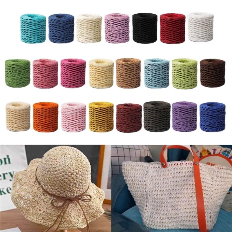 Raffia Yarn Buckwheats Crochet Hat Yarn Beach Bag Yarn, Raffia Crochet Yarn, Crochet Straw Knit Yarn, Knitting Materials