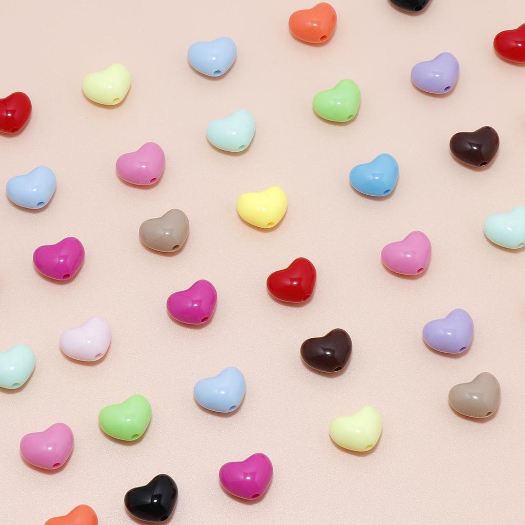 Colorful Acrylic Heart Beads for DIY Bracelets, Necklaces, and Phone Cases