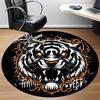 1pc Tiger Spirit Office Round Area Rug, Under Office Chairs Bedroom Living Room Home Decor, Room Deco