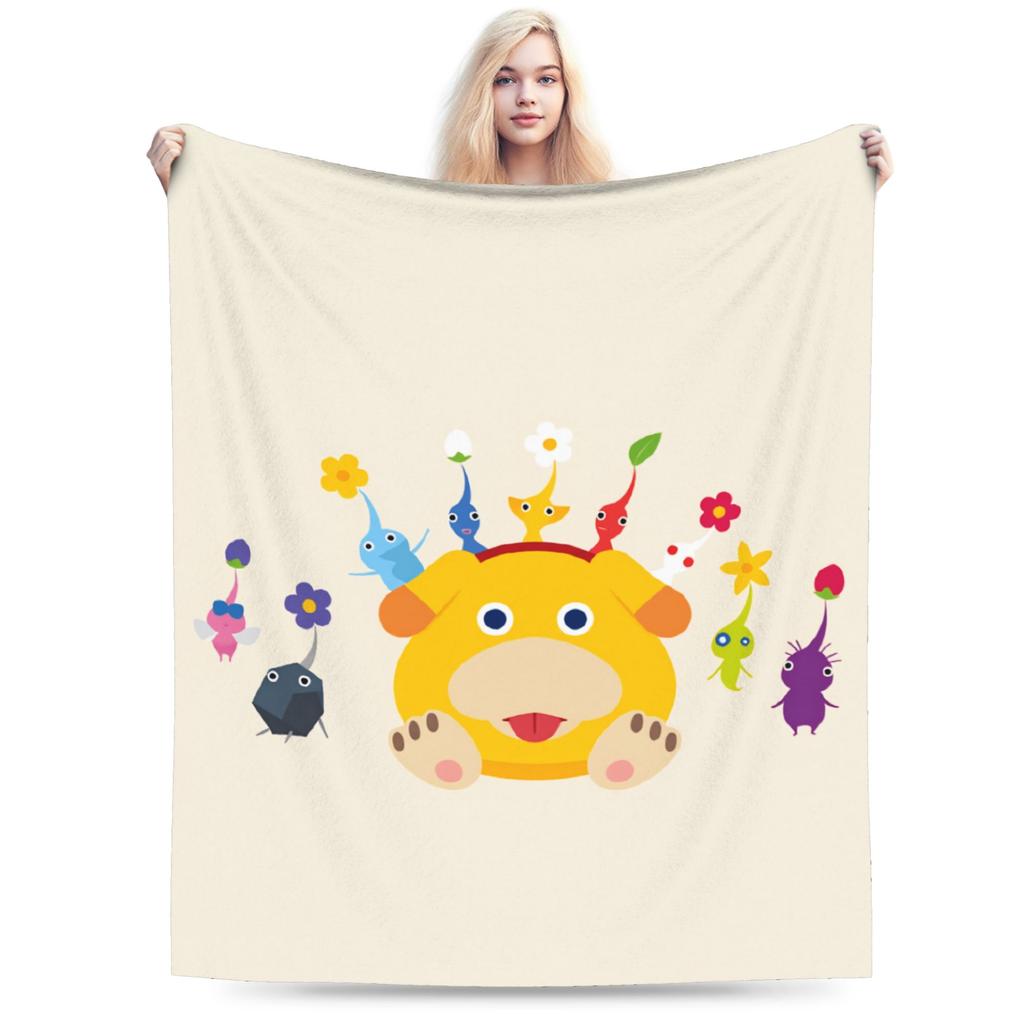 ALL Pikmin Warm Soft Blanket  Kids Adult Plush Throw Blanket Funny Couch Chair Flannel Bedspread Sofa Bed Cover