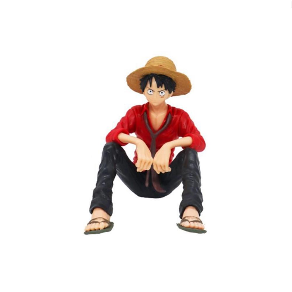 1 Pc Anime ONE PIECE Action Figures Luffy Sitting Posture Straw Hat Captain PVC Model Collection Kid Gift Toy
