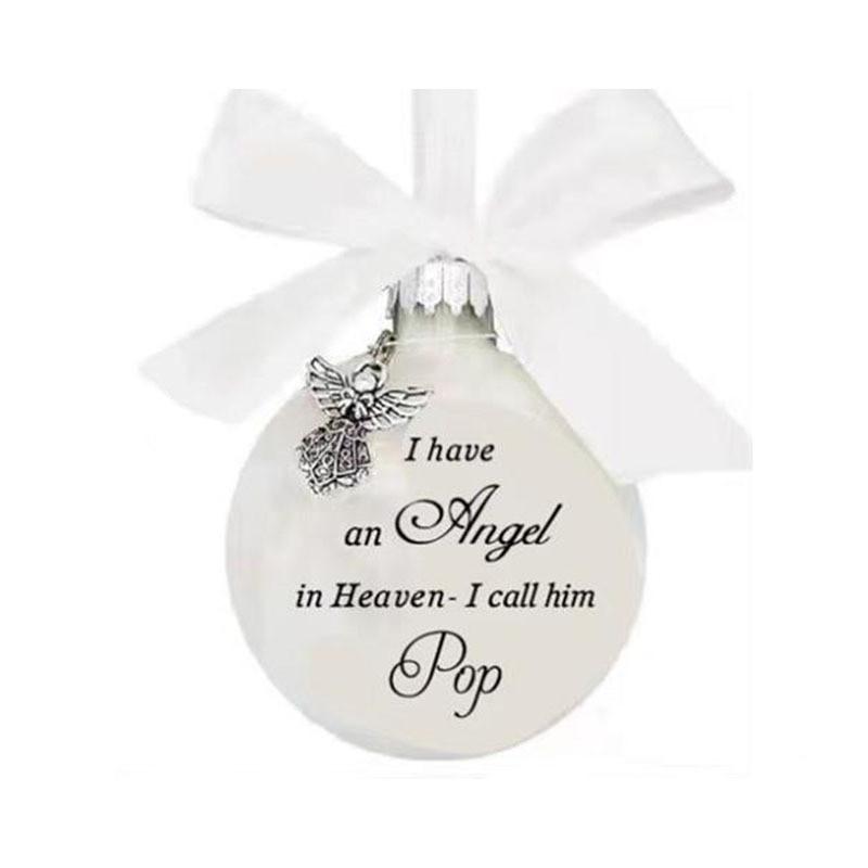 Granddaughter Angel In Heaven 8cm Plastic Ball Feather Material Christmas Ornament