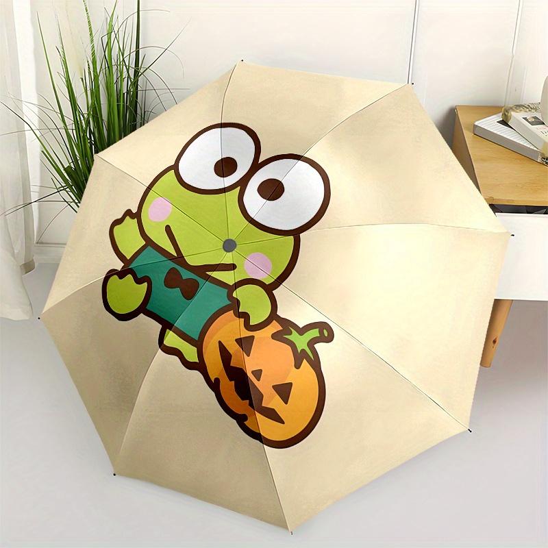 

Keroppi,Pumpkin Automatic Folding Umbrella-Simple 8-Rib Design, Bright Cartoon Pattern, Durable Iron Frame, Suitable For Travel, Outdoor, Be