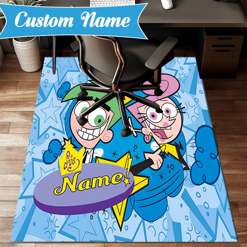 Custom Name Magical Star Crown Adventure Rug for Living Room, Game Rooms, Office, Bedroom, Floor Mat Playful Design, fan gifts Christmas decor