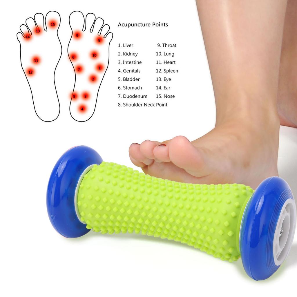 Foot Massage Roller Manual Massager for Plantar Fasciitis Trigger Point Therapy Pain Relief Dark Blue