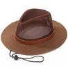 Stylish Summer Sun Hat for Middle-aged & Older Men - Breathable, Mesh, Straw Design
