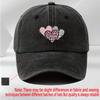 Cute Three Hearts Print Baseball Cap Unisex Casual Outdoor Polyester Adjustable Washed Sports Cap