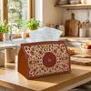 1pc Persian Medallion Floral Tissue Box - Multi-functional Napkin Dispenser, Two Sizes Available Made of Durable Polyester, Decorated with Dark Red Go
